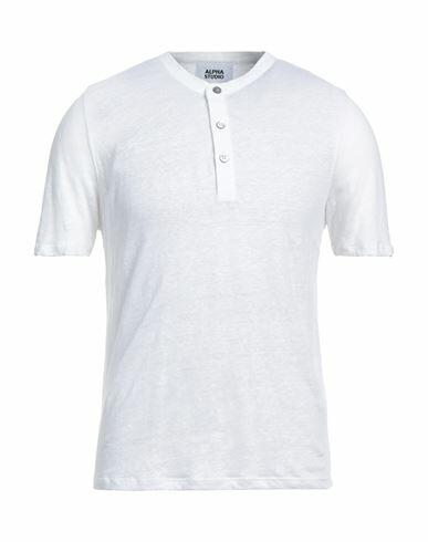 Alpha Studio Man T-shirt White Linen Cover