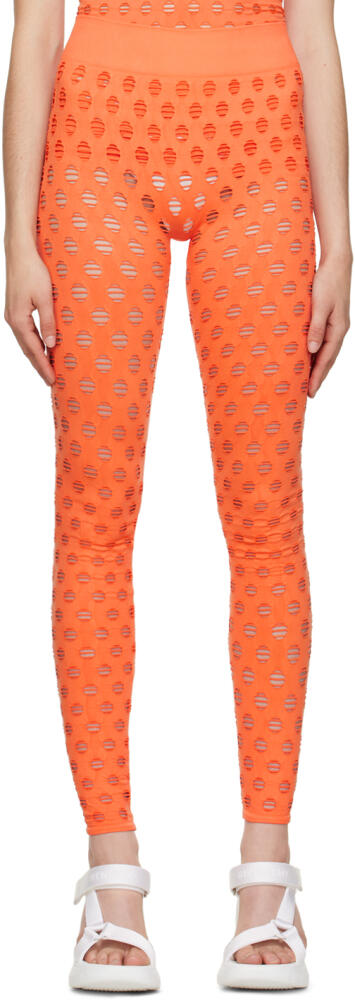 Maisie Wilen Orange Perforated Leggings Cover