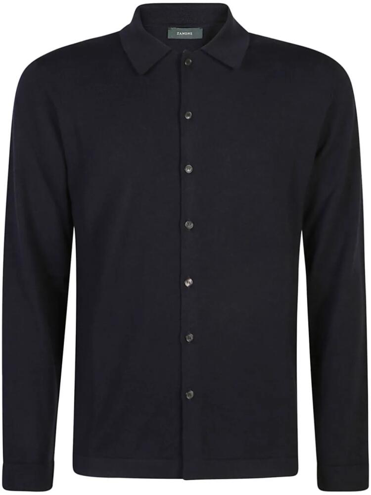 Zanone long-sleeved virgin wool shirt - Blue Cover