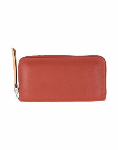 Longchamp Woman Wallet Brick red Leather Cover