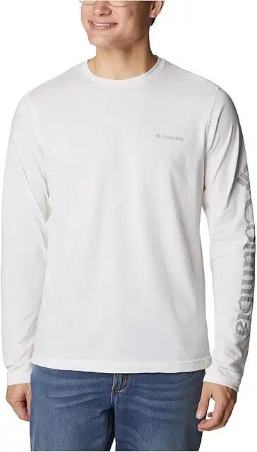 Columbia Thistletown Hills Long Sleeve Logo Tee (White) Men's Clothing Cover