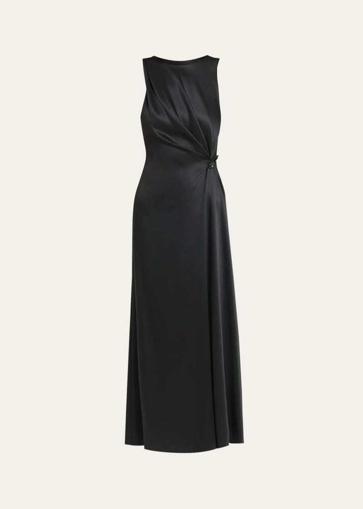 Giorgio Armani Satin Gown with Gathered Beaded Hip Detail Cover