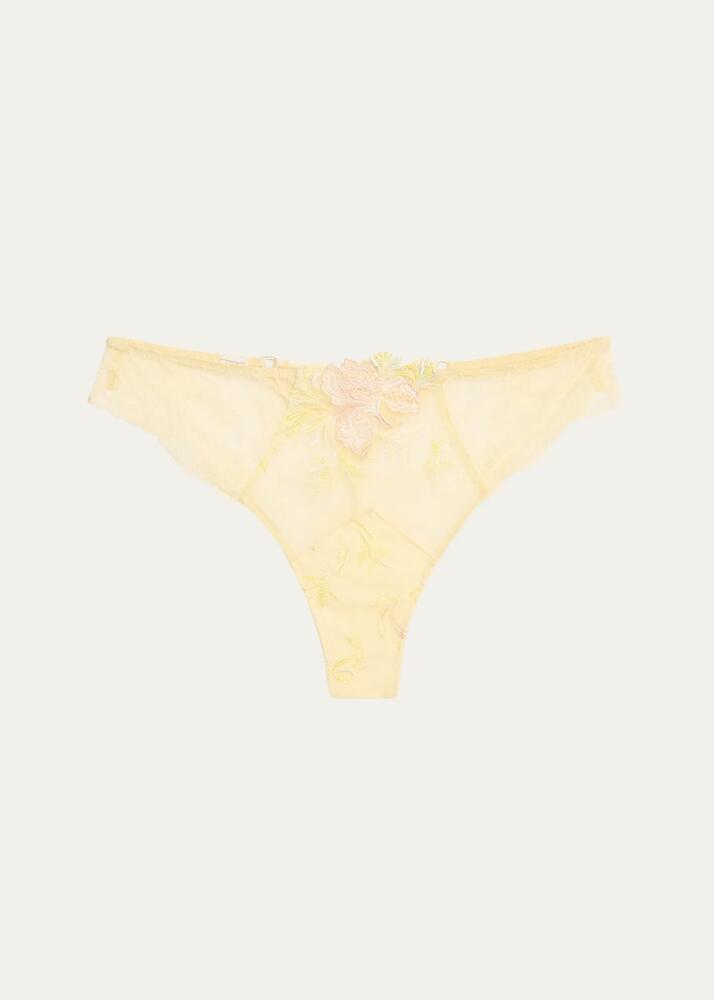 Lise Charmel Frisson d'Or Embroidered Lace Thong Cover