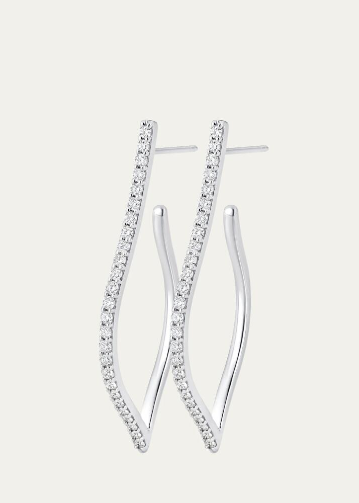 Sara Weinstock 18K White Gold Veena Diamond Small Hoop Earrings Cover