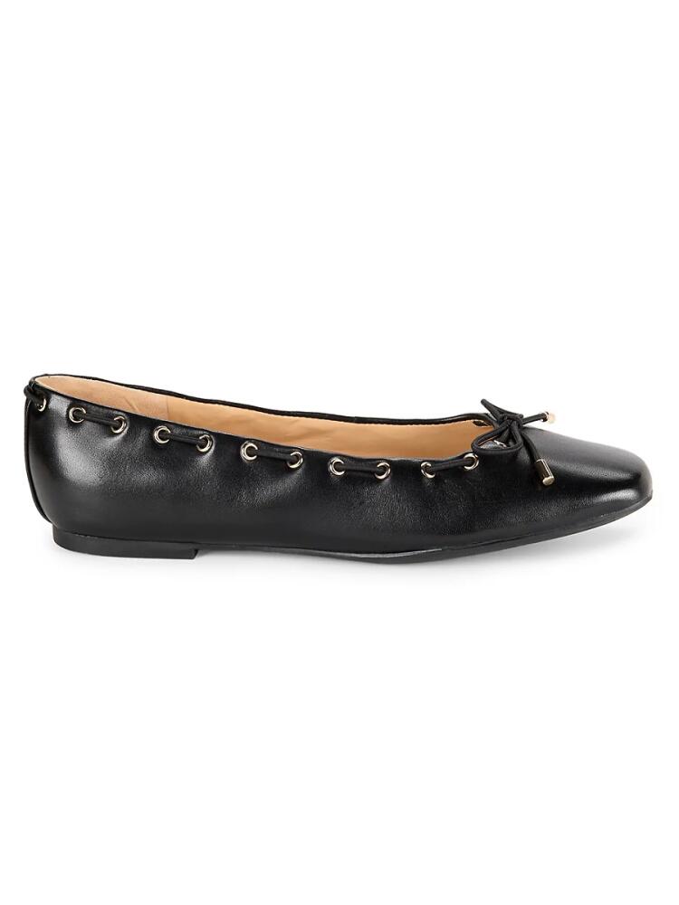 Marc Fisher LTD Women's Letizia Bow Leather Ballet Flats - Black Cover