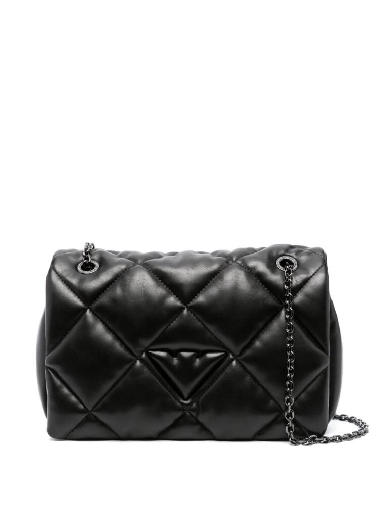 Emporio Armani logo-charm quilted shoulder bag - Black Cover