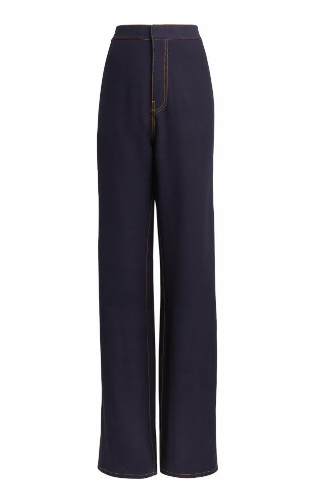 ALAA - Fluid Wool-Blend Straight-Leg Pants - Dark Wash Cover