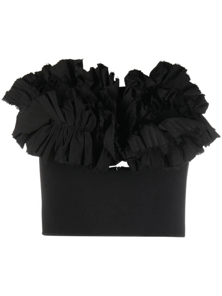 Maticevski ruffled strapless top - Black Cover