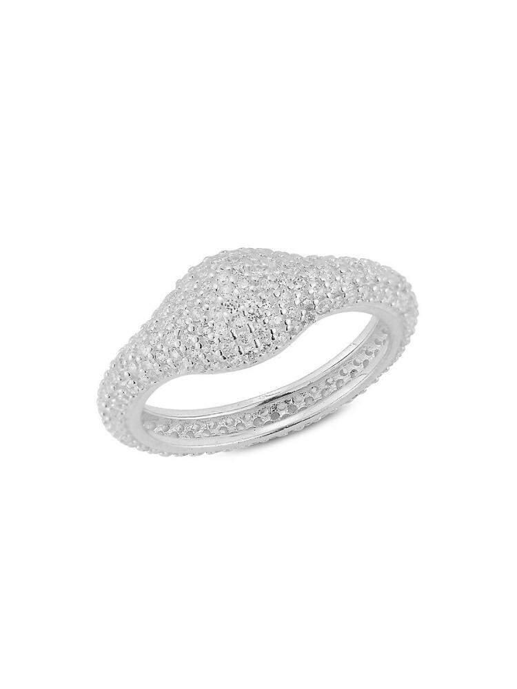 SPHERA MILANO Women's Sterling Silver & Cubic Zirconia Pave Signet Ring - Silvertone Cover