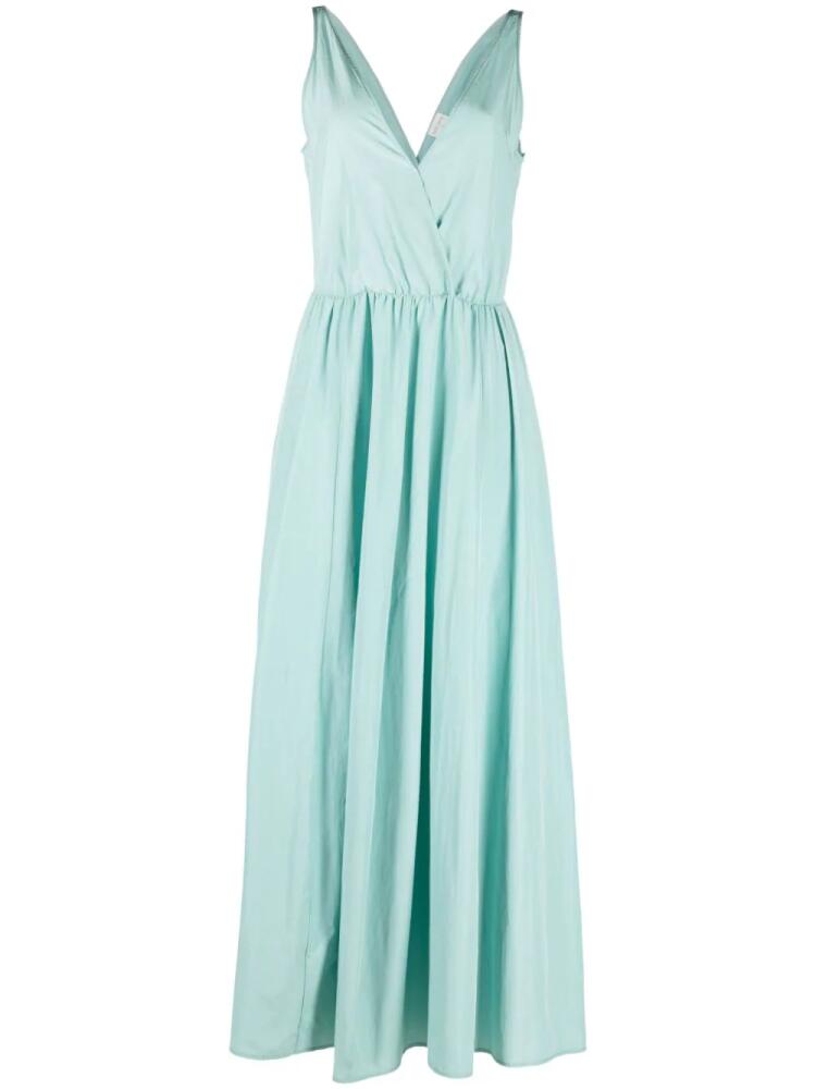 Forte Forte V-neck flared maxi dress - Blue Cover