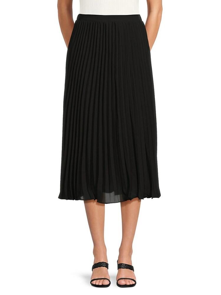 Tahari Women's Accordion Pleat Midi Skirt - Black Cover