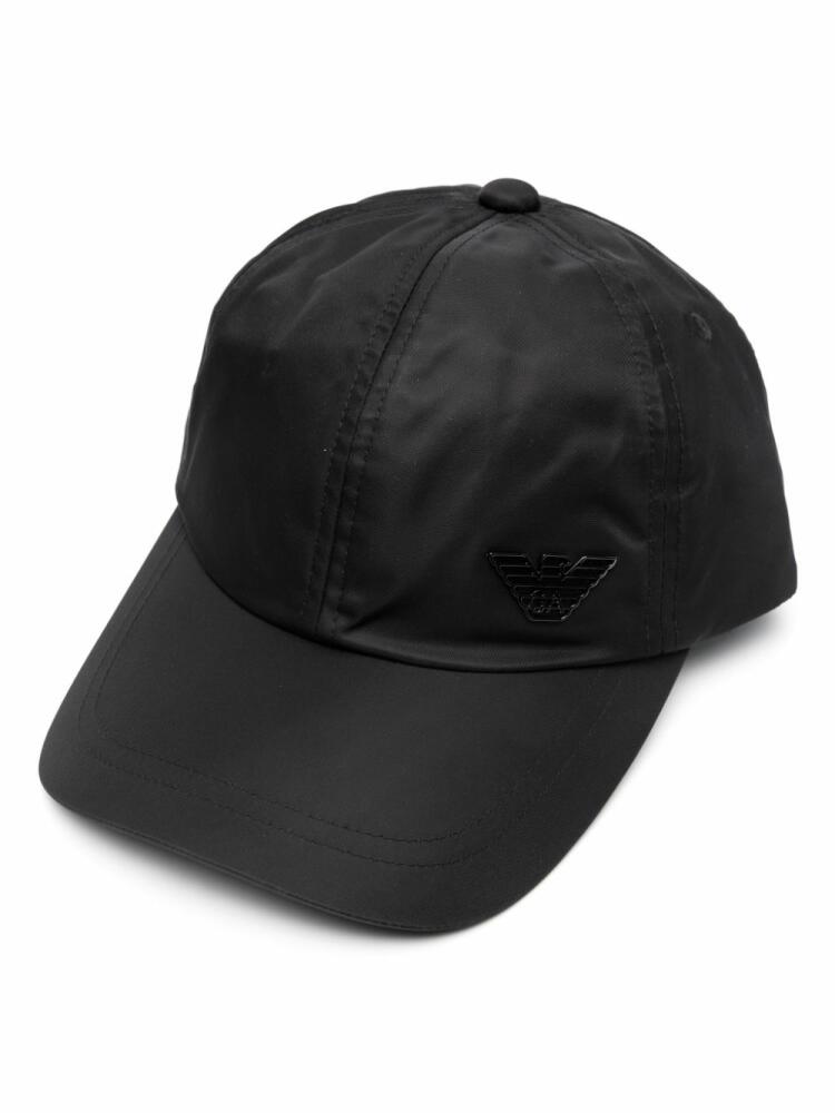 Emporio Armani logo-plaque cotton cap - Black Cover