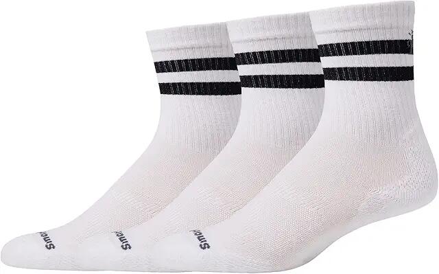 Smartwool Athletic Stripe Crew 3-Pack (White) Crew Cut Socks Shoes Cover