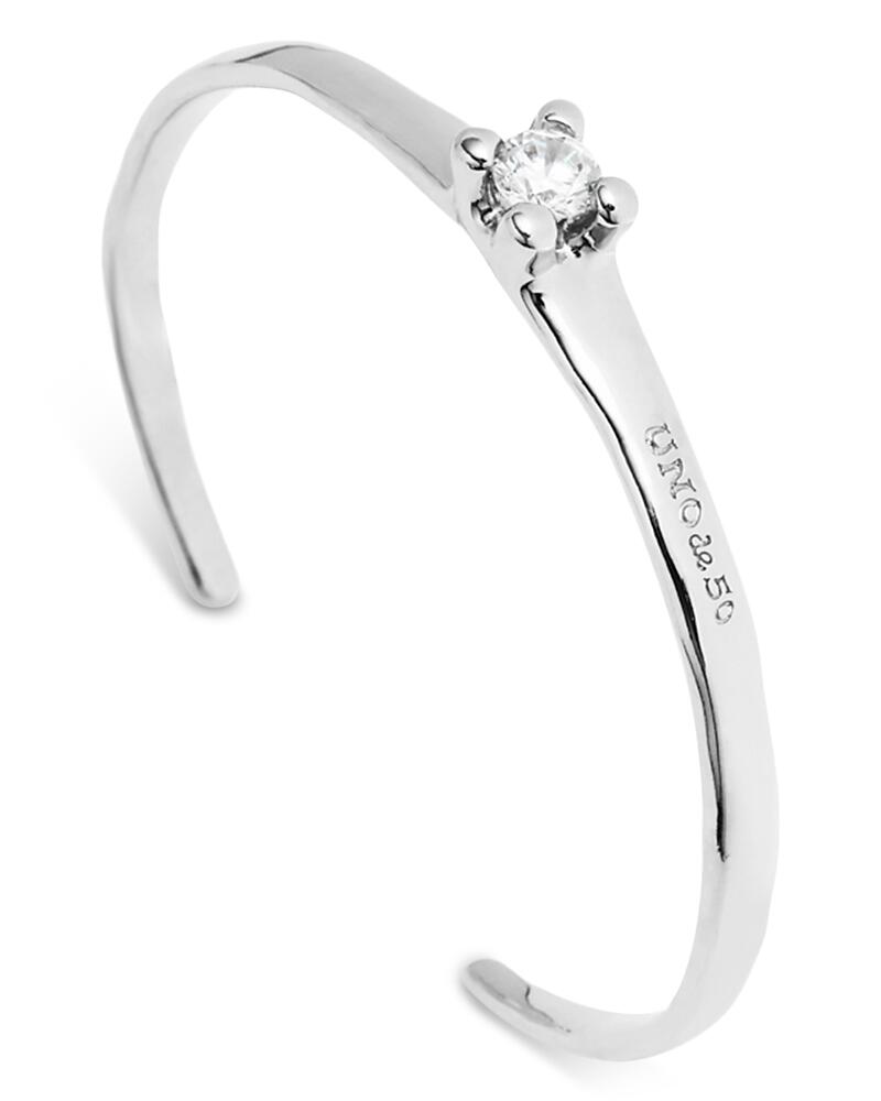 Uno de 50 Cosmos White Zircon Solitaire Cuff Bracelet Cover