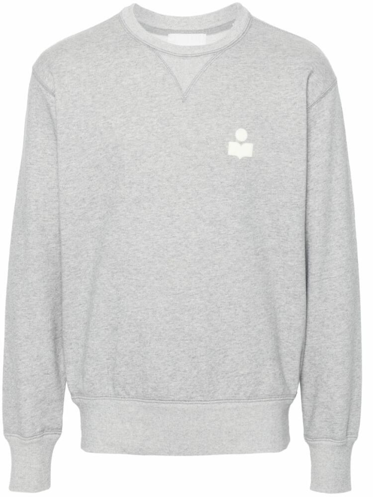 MARANT flocked-logo sweatshirt - Grey Cover