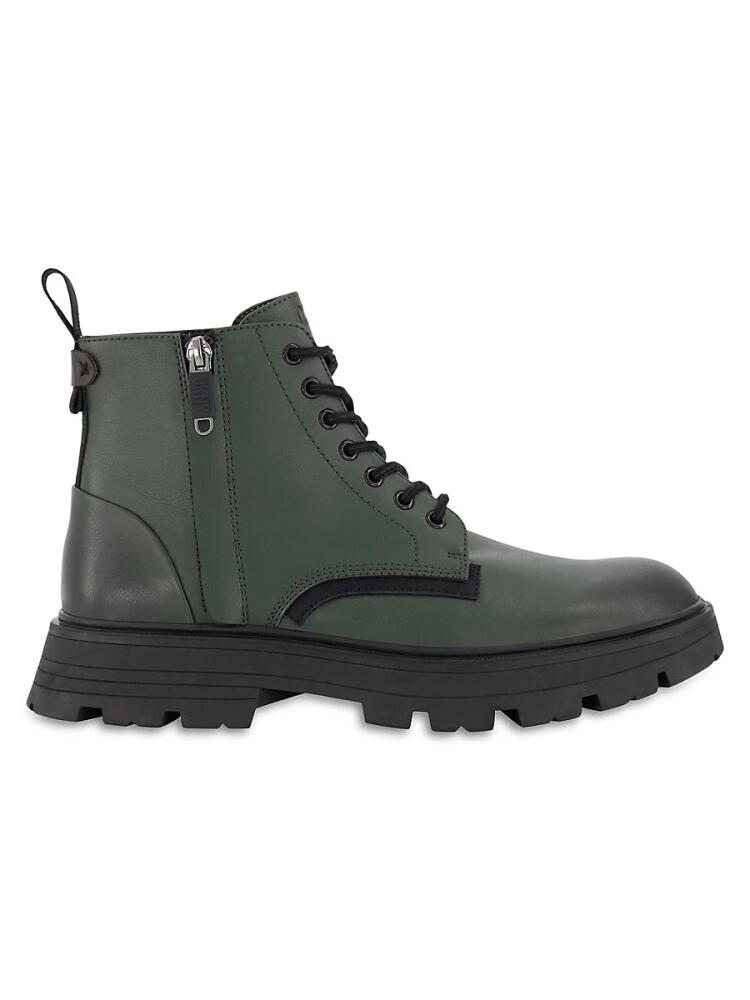 DKNY Men's Side Zip Combat Boots - Green Cover