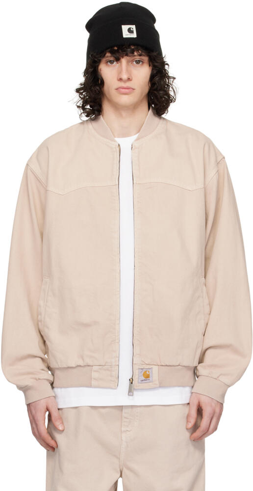 Carhartt Work In Progress Beige Sante Fe Bomber Jacket Cover