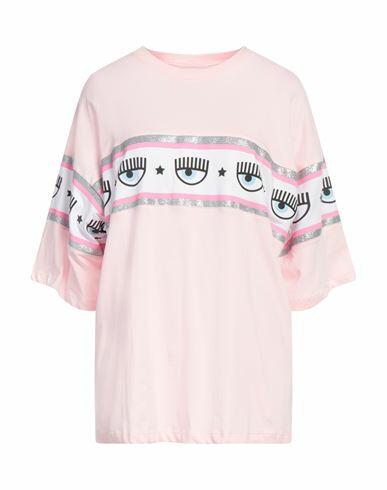 Chiara Ferragni Woman T-shirt Light pink Cotton Cover