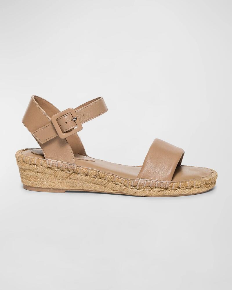 Bernardo Leather Ankle-Strap Wedge Espadrilles Cover