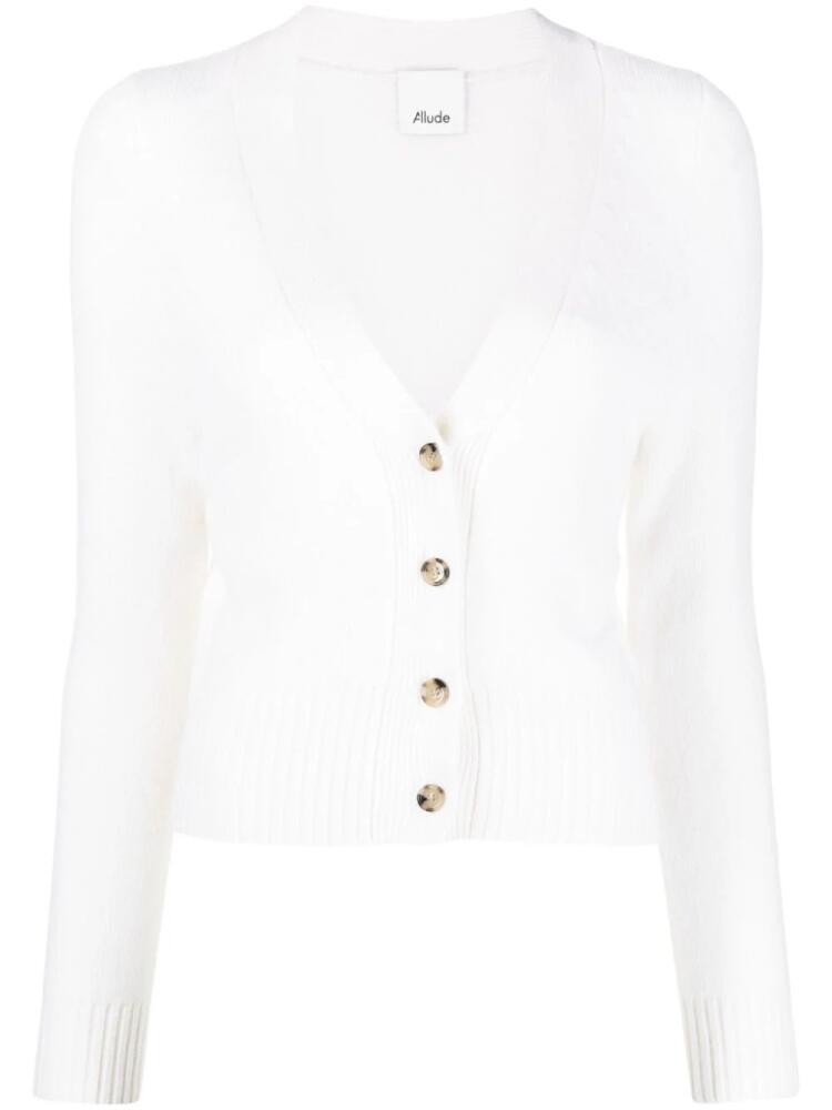 Allude cashmere V-neck cardigan - White Cover