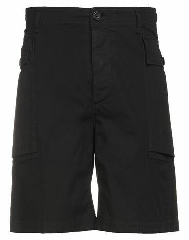 Aries Man Shorts & Bermuda Shorts Black Cotton, Elastane Cover