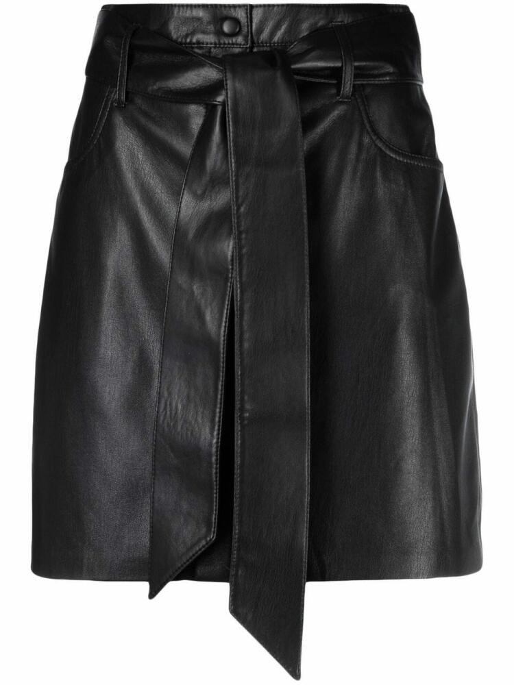 Nanushka A-line belted mini skirt - Black Cover