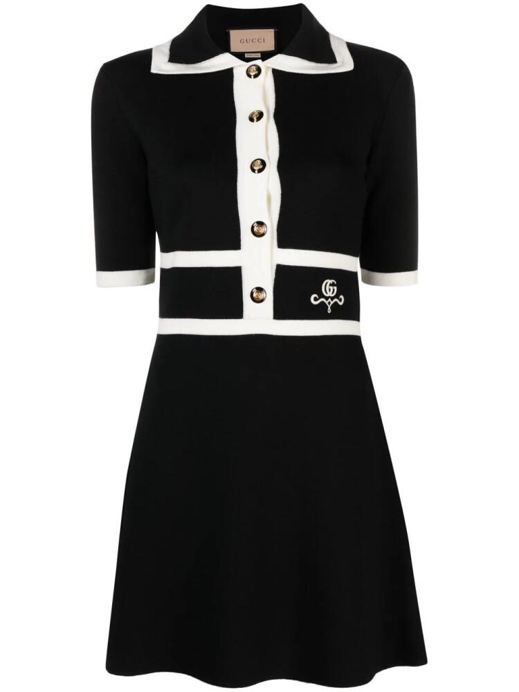 Gucci collared contrast-trim dress - Black Cover