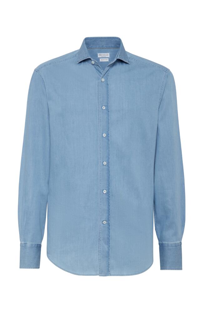 Brunello Cucinelli Lightweight denim shirt in Light Denim Cover