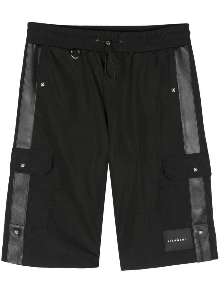 John Richmond leather-trim bermuda shorts - Black Cover