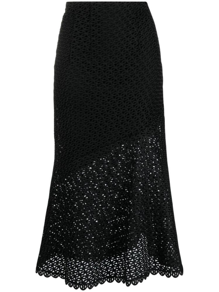 Dorothee Schumacher Graphic Performance macramé midi skirt - Black Cover