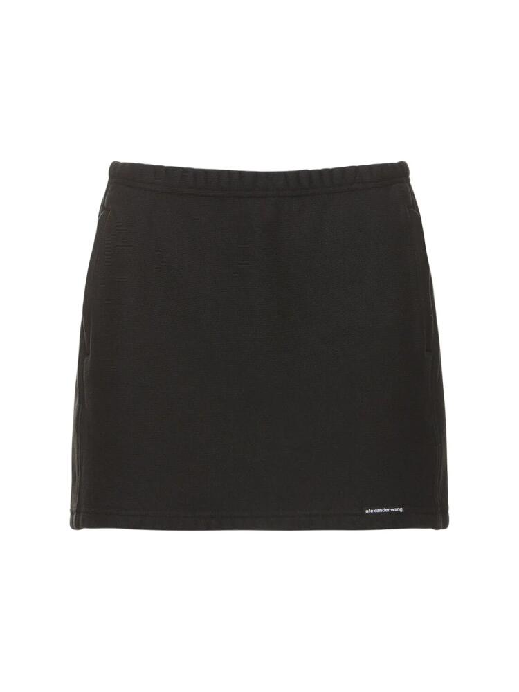 ALEXANDER WANG Cotton Mini Skirt W/ Elasticated Band Cover