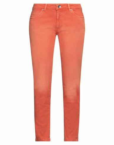 Take-two Woman Jeans Orange Cotton, Elastane Cover