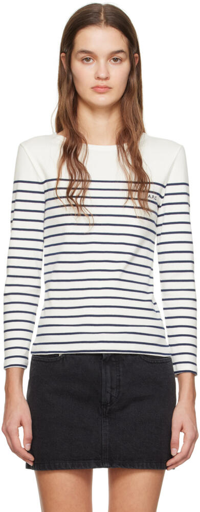 A.P.C. White Thelma Long Sleeve T-Shirt Cover