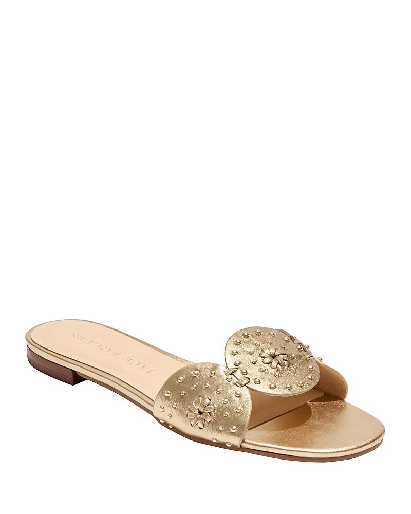 Jack Rogers Women's Ellis Almond Toe Stud Detail Flat Sandals Cover