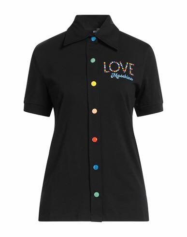 Love Moschino Woman Shirt Black Cotton, Elastane Cover