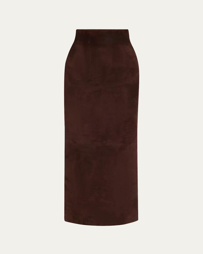 Khaite Loxley Long Pencil Leather Skirt Cover