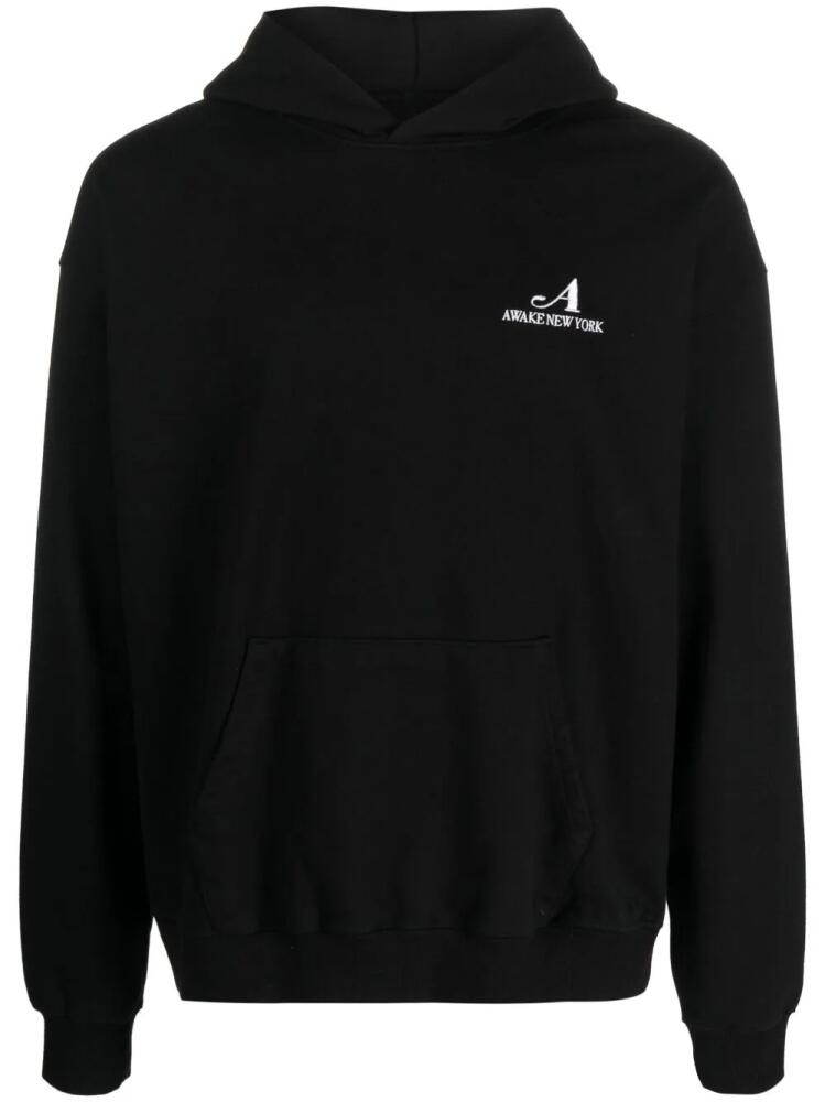 Awake NY embroidered-logo cotton hoodie - Black Cover