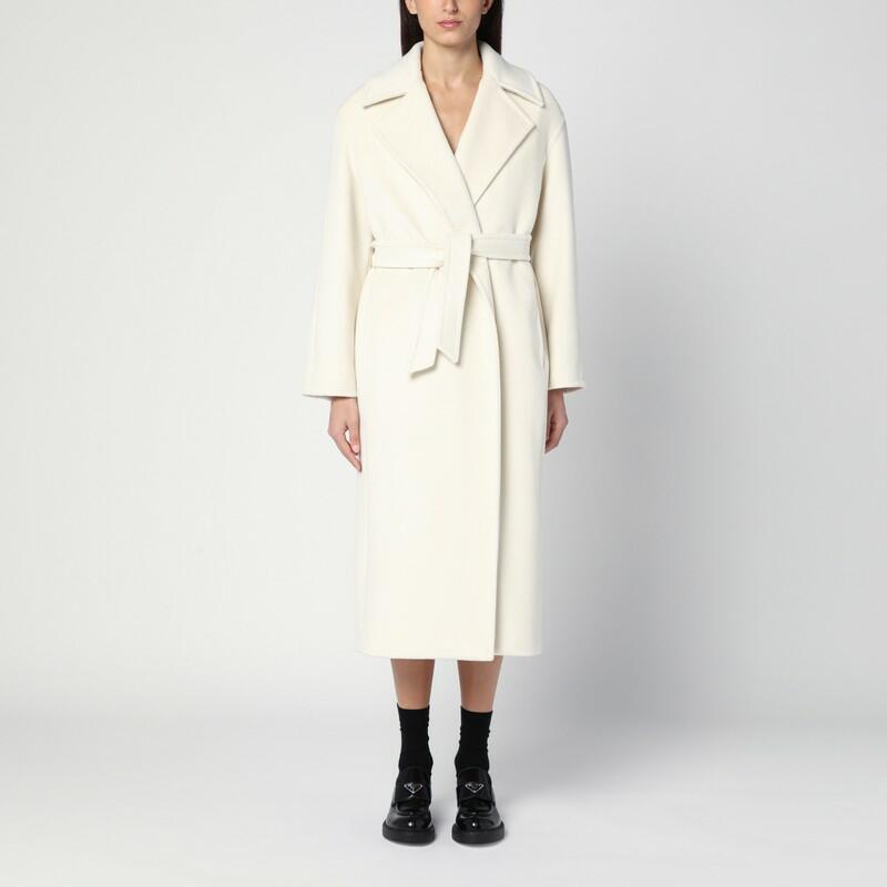 Max Mara White cashmere blend dressing gown coat Cover