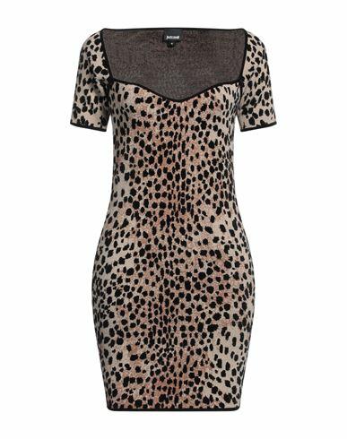 Just Cavalli Woman Mini dress Beige Viscose, Polyester, Cotton Cover