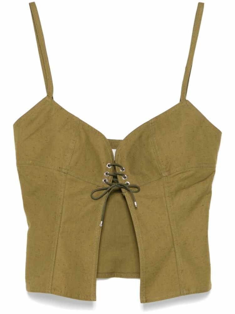 Ludovic de Saint Sernin Easy Cleavage top - Green Cover