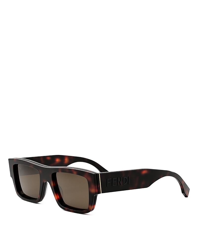 Fendi Signature Rectangular Sunglasses, 53mm Cover