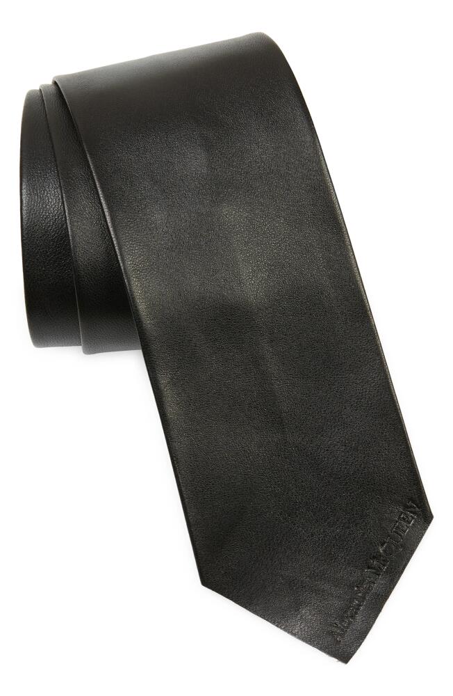 Alexander McQueen Leather Tie in Black Cover