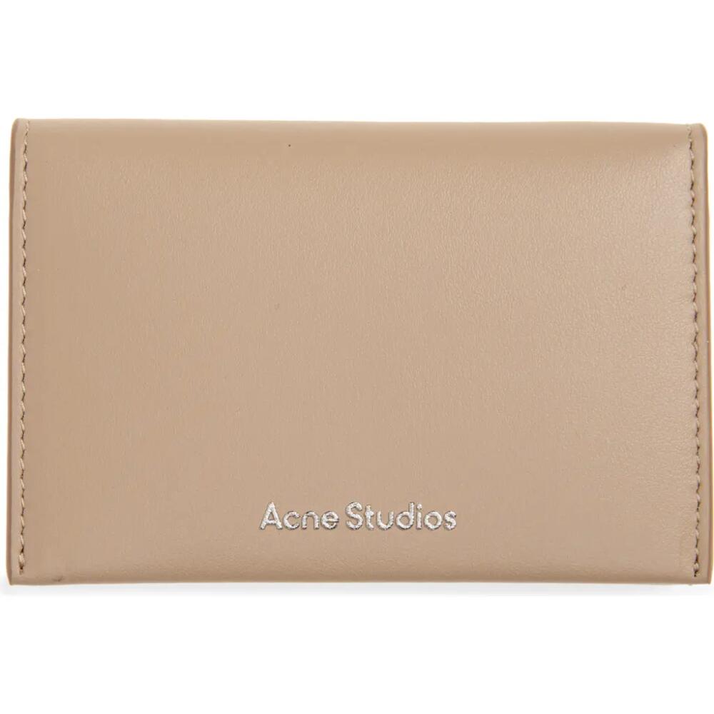 Acne Studios Leather Bifold Card Holder in Taupe Beige Cover