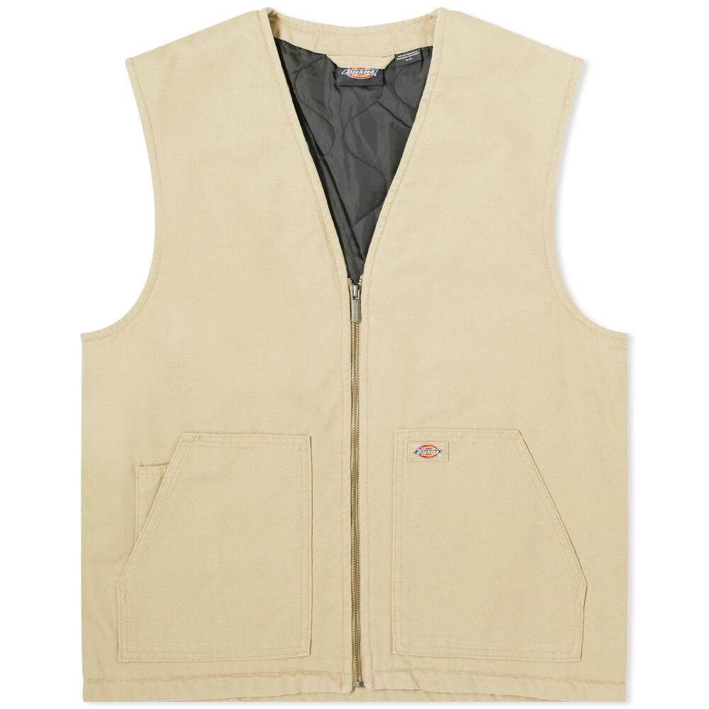 Dickies Men's Duck Canvas SMMR Vest in Stone Washed Desert Sand Cover