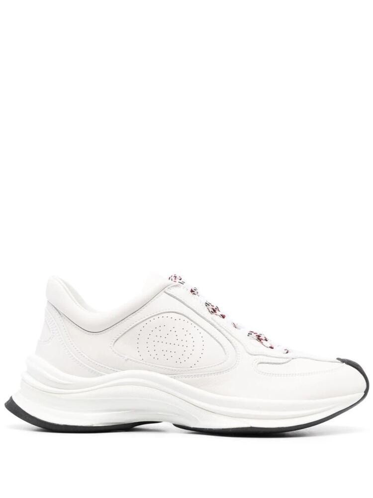 Gucci perforated-logo lace-up sneakers - White Cover