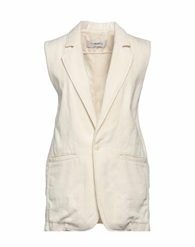 (+) People Woman Blazer Cream Cotton Cover