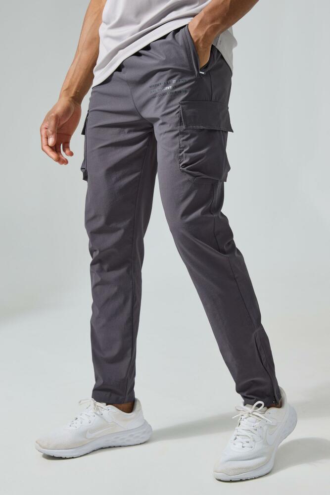 Mens Man Active Gym Technical Cargo Sweatpant - Grey Cover