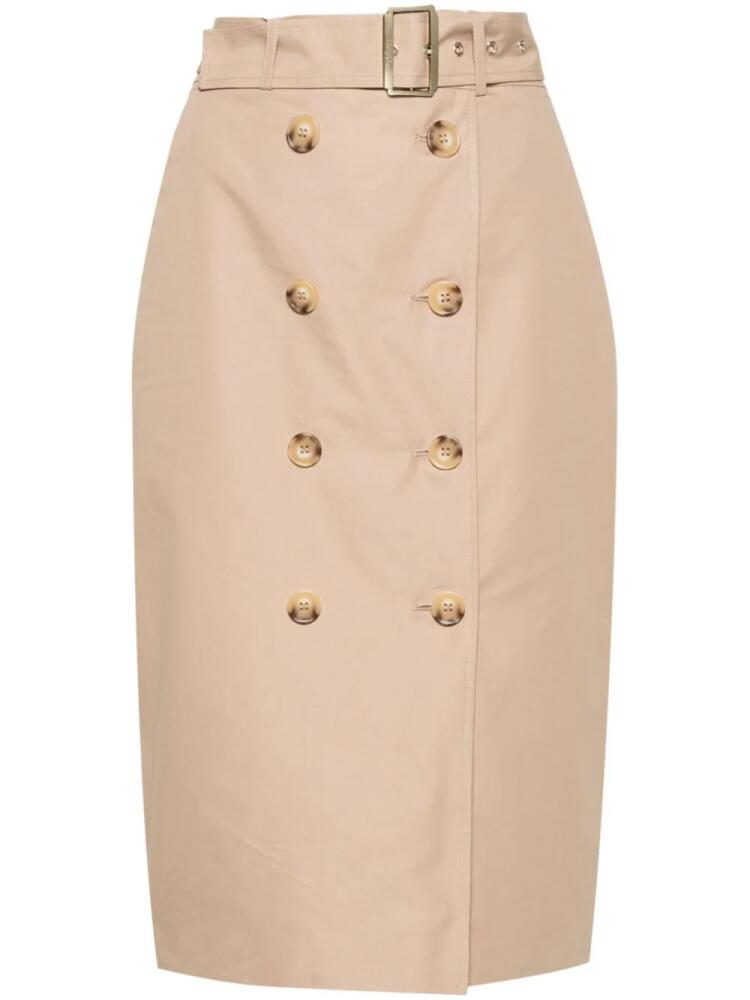 LIU JO gabardine midi skirt - Neutrals Cover