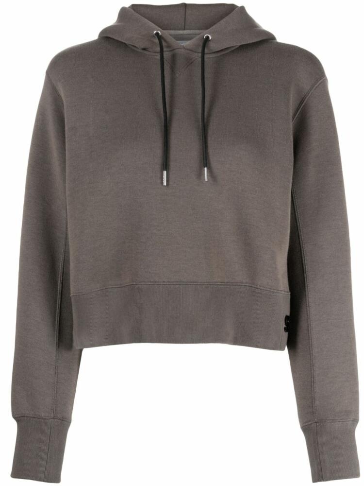 sacai S-appliqué cotton hoodie - Brown Cover