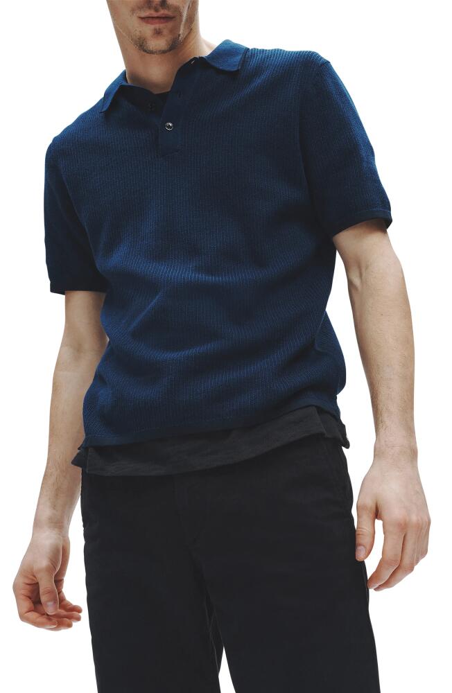 rag & bone Harvey Relaxed Polo in Blue Cover